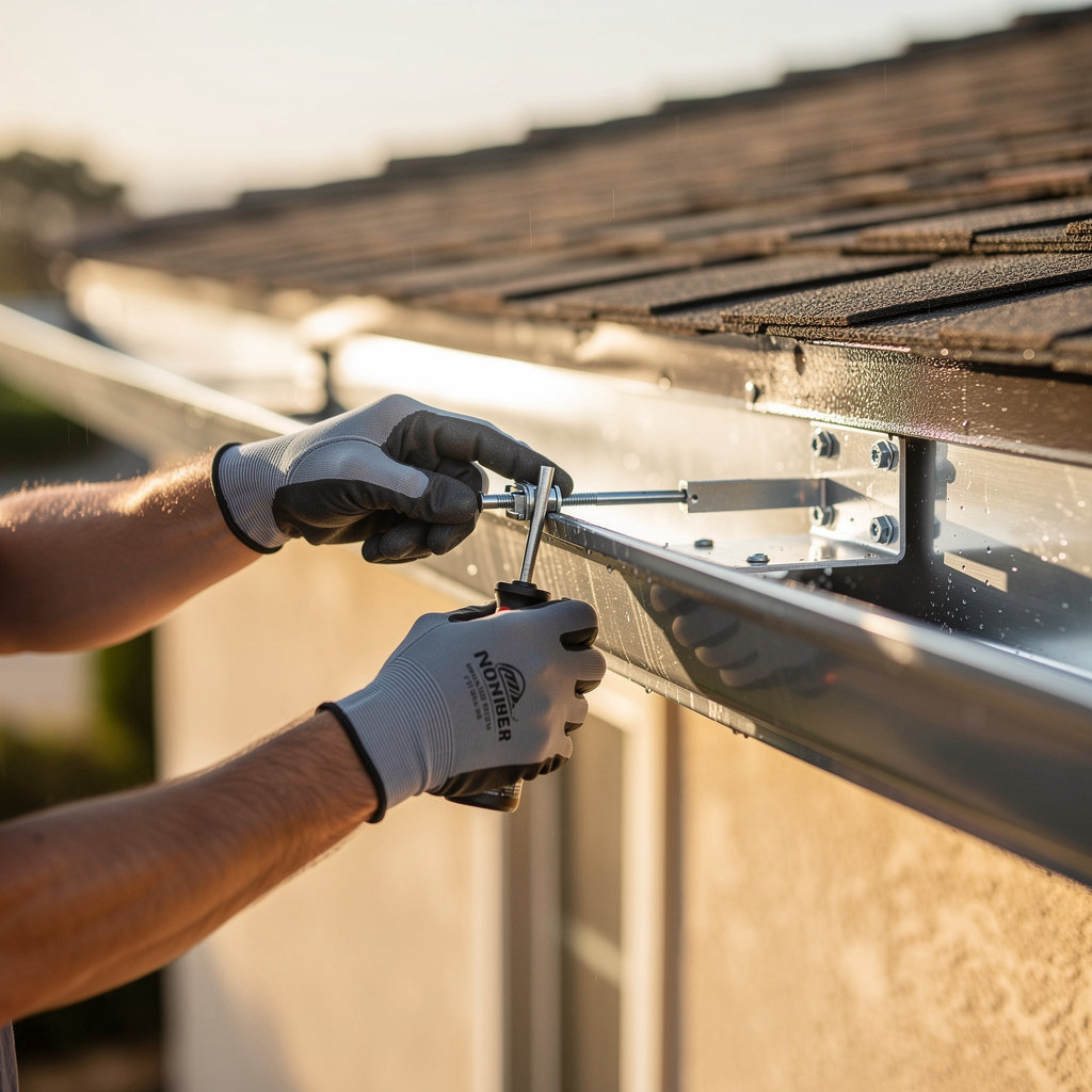Abba Fathers Rain Gutters technician performing expert gutter maintenance and repair in Chula Vista, CA